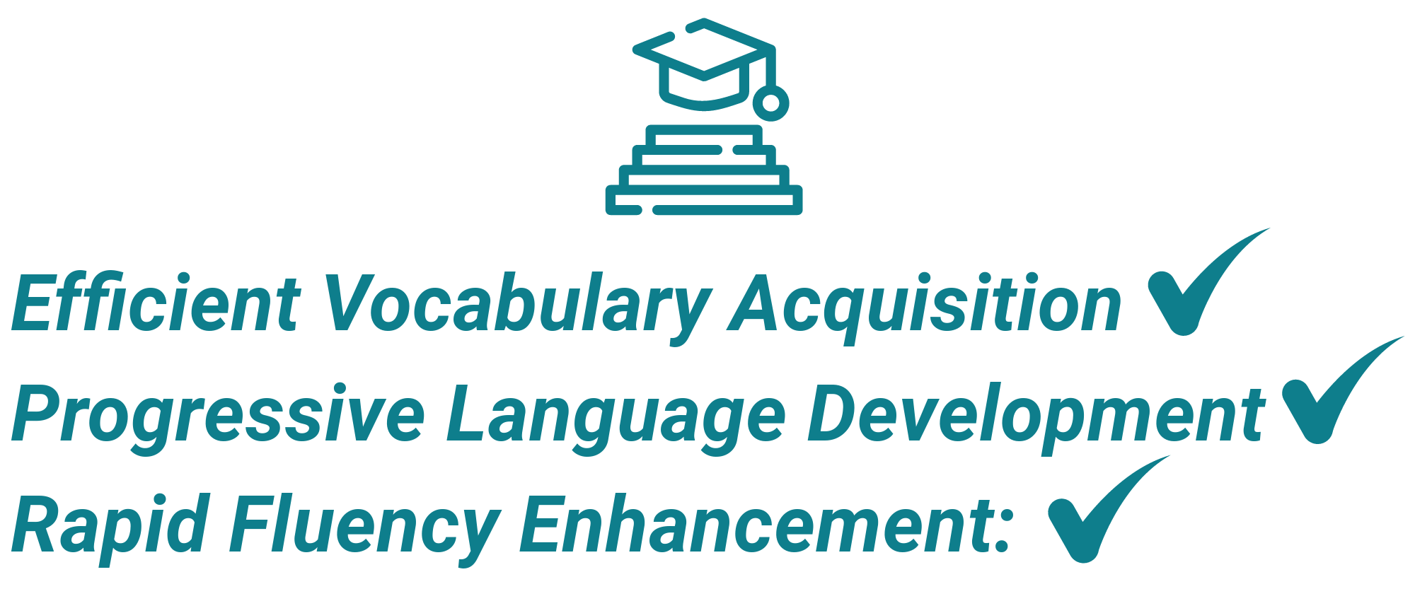 Motivational content: Efficient Vocabulary Acquisition, Progressive Language Development, Rapid Fluency Enhancement